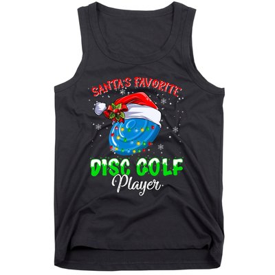 Cute Santa's Favorite Disc Golf Player Fun Christmas Pajama Tank Top