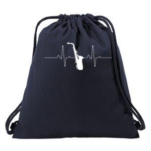 Cool Saxophone For Men Women Jazz Blues Music Band Heartbeat Drawstring Bag