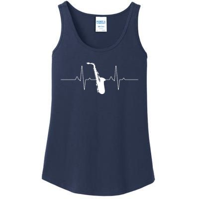 Cool Saxophone For Men Women Jazz Blues Music Band Heartbeat Ladies Essential Tank