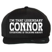 Connor Surname Funny Team Family Last Name Connor Wool Snapback Cap