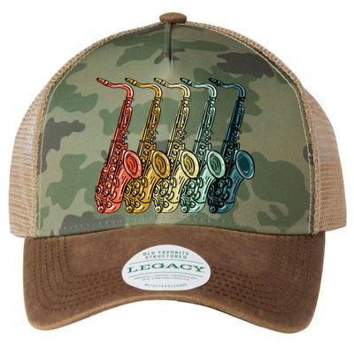 Cool Saxophone For Men Women Vintage Saxophone Player Legacy Tie Dye Trucker Hat