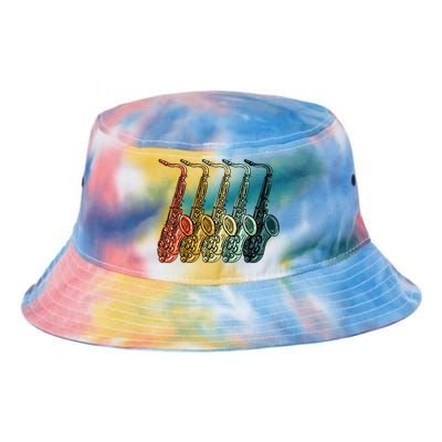 Cool Saxophone For Men Women Vintage Saxophone Player Tie Dye Newport Bucket Hat