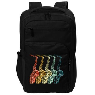 Cool Saxophone For Men Women Vintage Saxophone Player Impact Tech Backpack