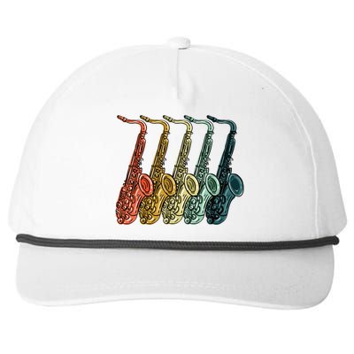 Cool Saxophone For Men Women Vintage Saxophone Player Snapback Five-Panel Rope Hat