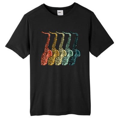 Cool Saxophone For Men Women Vintage Saxophone Player Tall Fusion ChromaSoft Performance T-Shirt