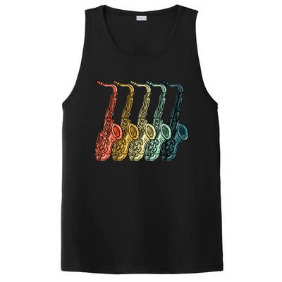 Cool Saxophone For Men Women Vintage Saxophone Player PosiCharge Competitor Tank