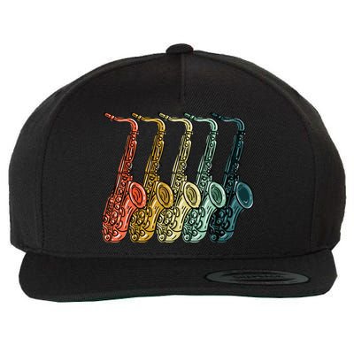 Cool Saxophone For Men Women Vintage Saxophone Player Wool Snapback Cap