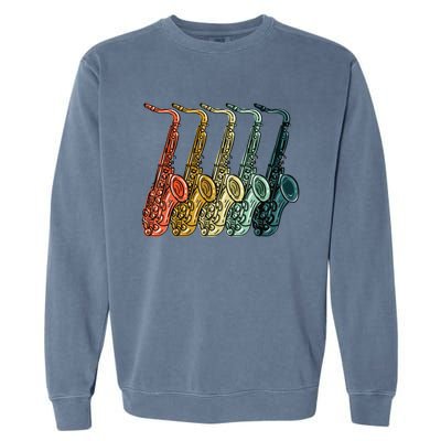 Cool Saxophone For Men Women Vintage Saxophone Player Garment-Dyed Sweatshirt