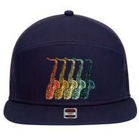 Cool Saxophone For Men Women Vintage Saxophone Player 7 Panel Mesh Trucker Snapback Hat