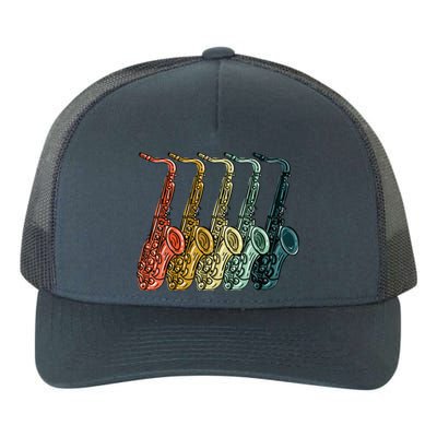 Cool Saxophone For Men Women Vintage Saxophone Player Yupoong Adult 5-Panel Trucker Hat