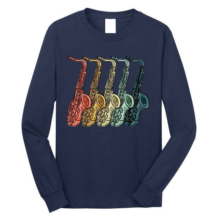 Cool Saxophone For Men Women Vintage Saxophone Player Long Sleeve Shirt