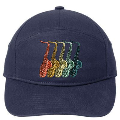 Cool Saxophone For Men Women Vintage Saxophone Player 7-Panel Snapback Hat