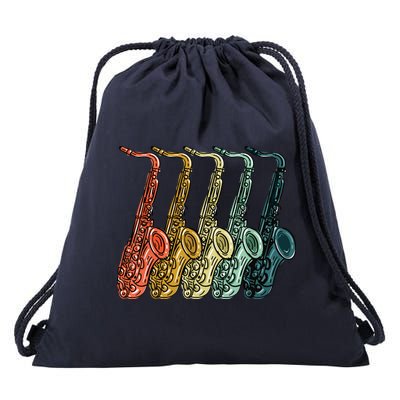 Cool Saxophone For Men Women Vintage Saxophone Player Drawstring Bag
