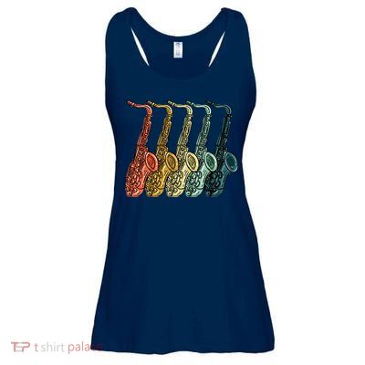 Cool Saxophone For Men Women Vintage Saxophone Player Ladies Essential Flowy Tank