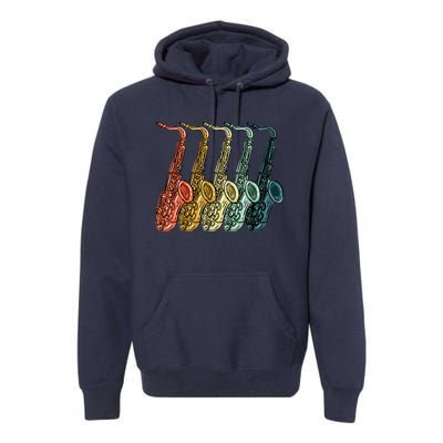 Cool Saxophone For Men Women Vintage Saxophone Player Premium Hoodie