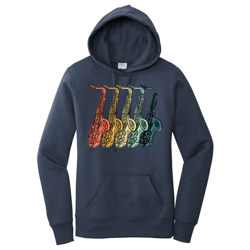 Cool Saxophone For Men Women Vintage Saxophone Player Women's Pullover Hoodie