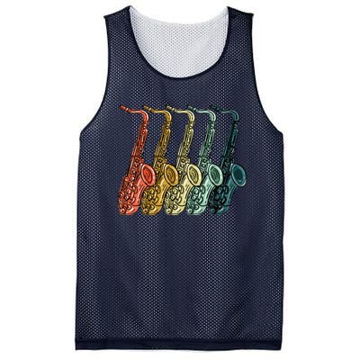 Cool Saxophone For Men Women Vintage Saxophone Player Mesh Reversible Basketball Jersey Tank