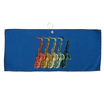 Cool Saxophone For Men Women Vintage Saxophone Player Large Microfiber Waffle Golf Towel