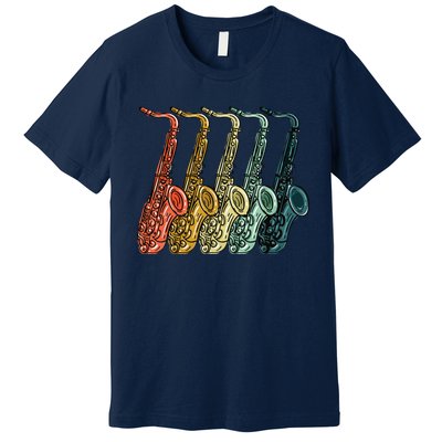 Cool Saxophone For Men Women Vintage Saxophone Player Premium T-Shirt