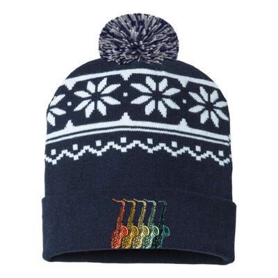 Cool Saxophone For Men Women Vintage Saxophone Player USA-Made Snowflake Beanie