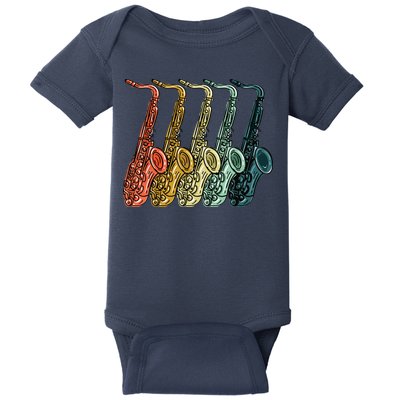 Cool Saxophone For Men Women Vintage Saxophone Player Baby Bodysuit
