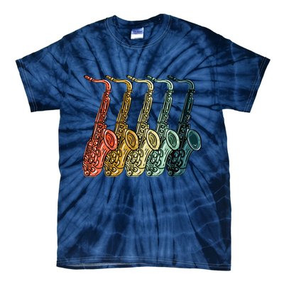 Cool Saxophone For Men Women Vintage Saxophone Player Tie-Dye T-Shirt