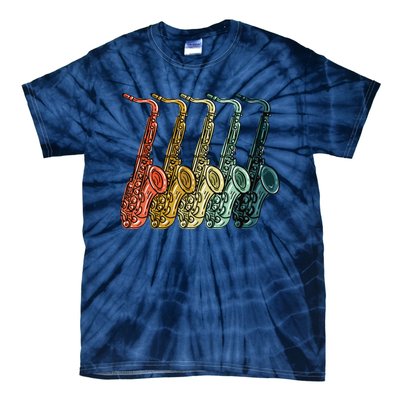 Cool Saxophone For Men Women Vintage Saxophone Player Tie-Dye T-Shirt