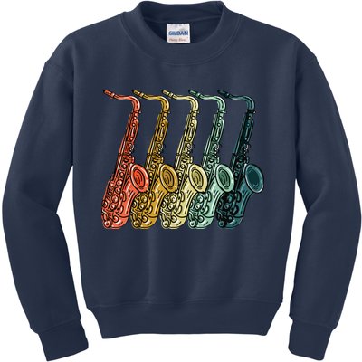 Cool Saxophone For Men Women Vintage Saxophone Player Kids Sweatshirt
