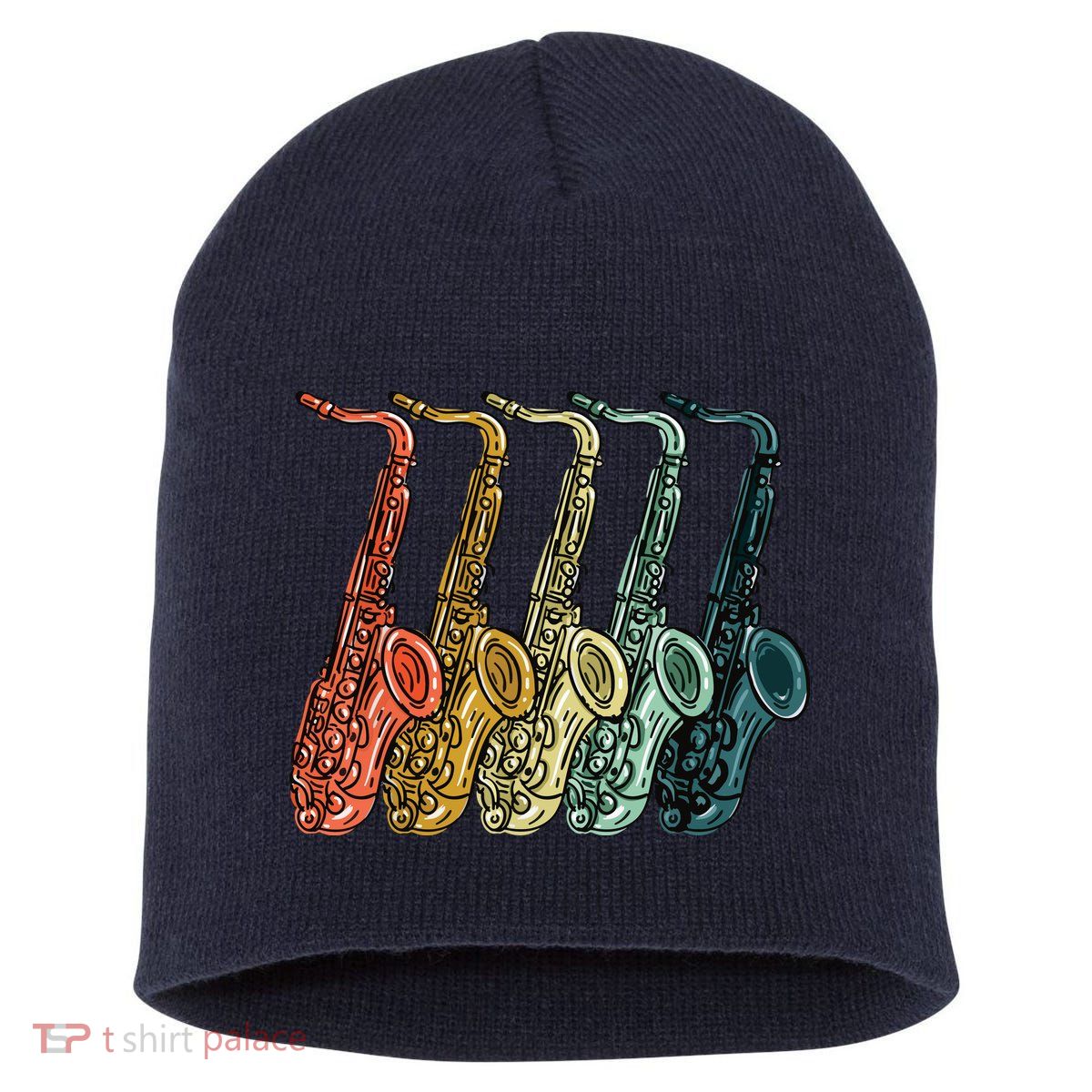 Cool Saxophone For Men Women Vintage Saxophone Player Short Acrylic Beanie