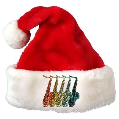 Cool Saxophone For Men Women Vintage Saxophone Player Premium Christmas Santa Hat