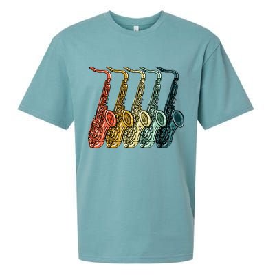 Cool Saxophone For Men Women Vintage Saxophone Player Sueded Cloud Jersey T-Shirt