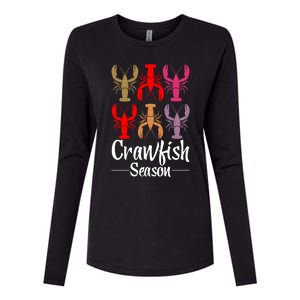 Crawfish Season Funny Crayfish Leopard Gift Womens Cotton Relaxed Long Sleeve T-Shirt