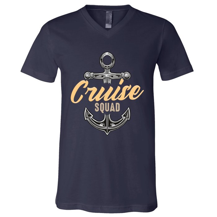 Cruise Squad Funny Cruising Ship Vacation Matching Cute V-Neck T-Shirt