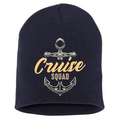 Cruise Squad Funny Cruising Ship Vacation Matching Cute Short Acrylic Beanie