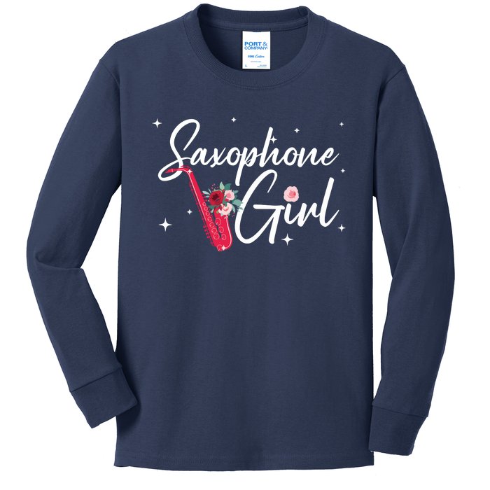 Cool Saxophone For Women Girl Tenor Baritone Sax Jazz Music Kids Long Sleeve Shirt