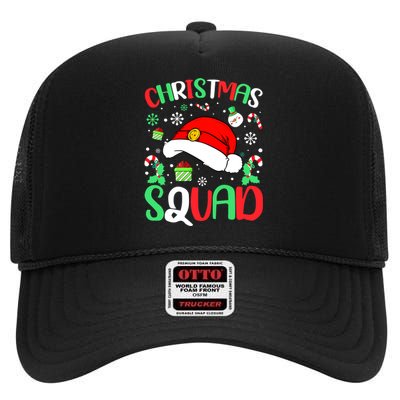 Christmas Squad Family Group Matching Christmas Pajama Party High Crown Mesh Back Trucker Hat