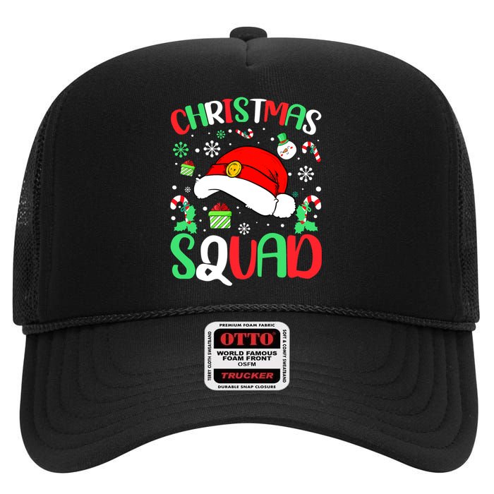 Christmas Squad Family Group Matching Christmas Pajama Party High Crown Mesh Back Trucker Hat