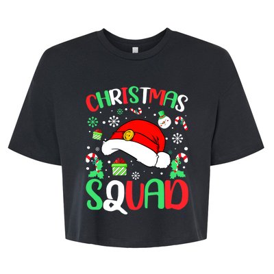 Christmas Squad Family Group Matching Christmas Pajama Party Bella+Canvas Jersey Crop Tee