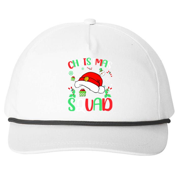 Christmas Squad Family Group Matching Christmas Pajama Party Snapback Five-Panel Rope Hat