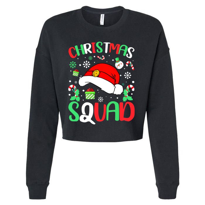 Christmas Squad Family Group Matching Christmas Pajama Party Cropped Pullover Crew