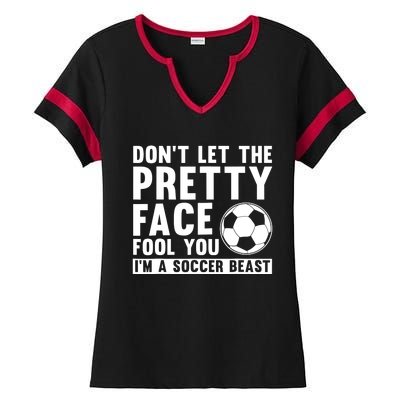 Cool Soccer For Wo Teen Soccer Lover Player Sports Ladies Halftime Notch Neck Tee