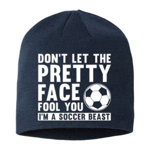 Cool Soccer For Wo Teen Soccer Lover Player Sports Sustainable Beanie