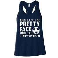 Cool Soccer For Wo Teen Soccer Lover Player Sports Women's Racerback Tank