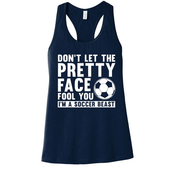 Cool Soccer For Wo Teen Soccer Lover Player Sports Women's Racerback Tank