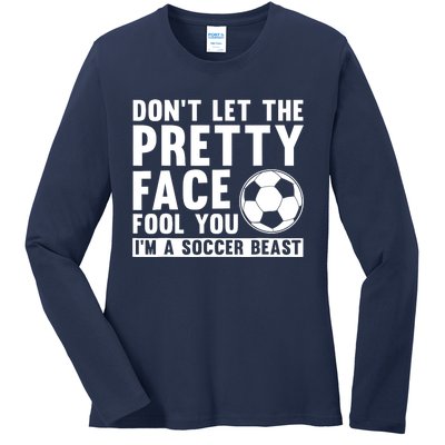 Cool Soccer For Wo Teen Soccer Lover Player Sports Ladies Long Sleeve Shirt