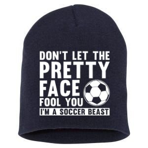 Cool Soccer For Wo Teen Soccer Lover Player Sports Short Acrylic Beanie