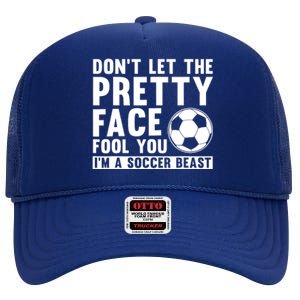 Cool Soccer For Wo Teen Soccer Lover Player Sports High Crown Mesh Back Trucker Hat