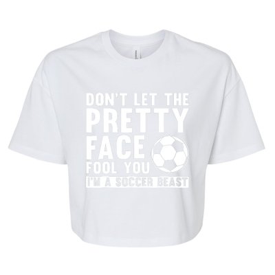 Cool Soccer For Wo Teen Soccer Lover Player Sports Bella+Canvas Jersey Crop Tee