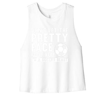 Cool Soccer For Wo Teen Soccer Lover Player Sports Women's Racerback Cropped Tank