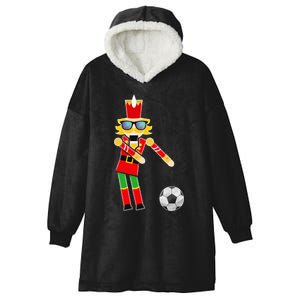 Christmas Soccer Flossing Hooded Wearable Blanket